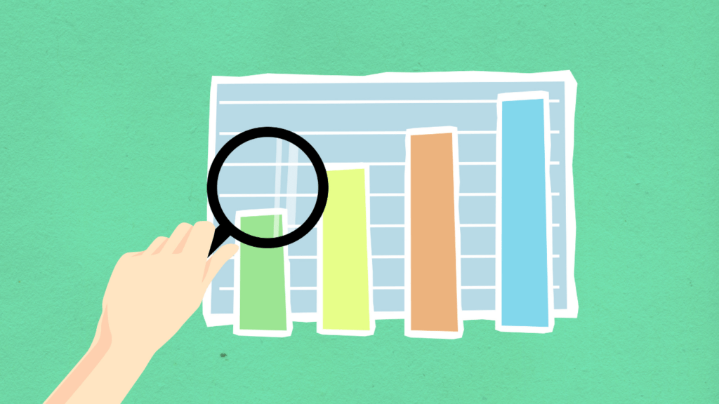 graphs with a magnifying glass