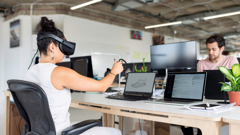 a person wearing a vr headset