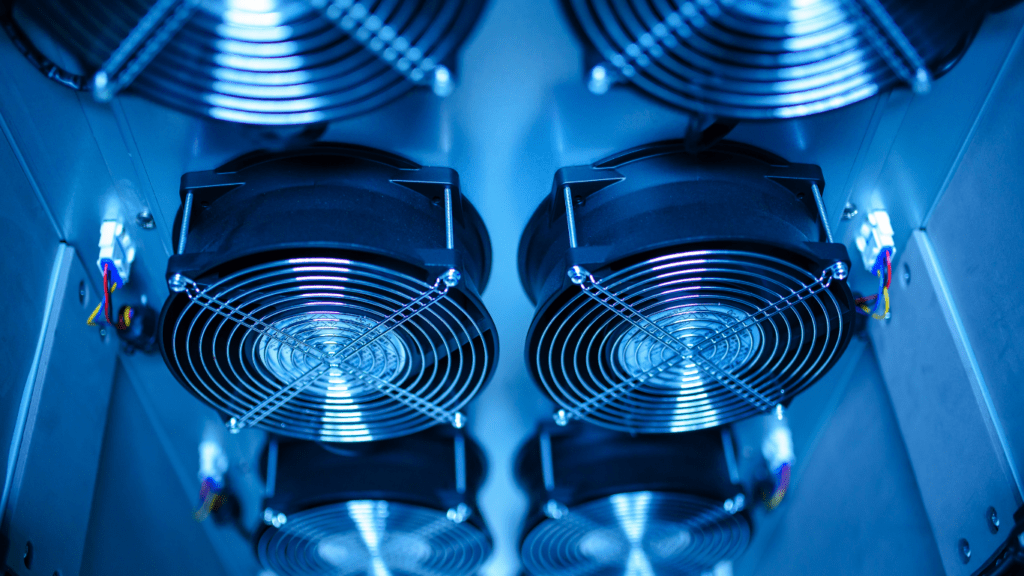 three cpu coolers are sitting on top of each other