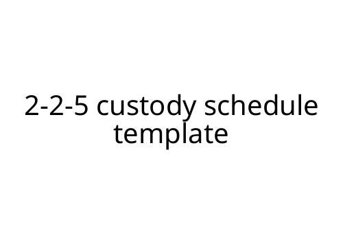 2-2-5 custody schedule template